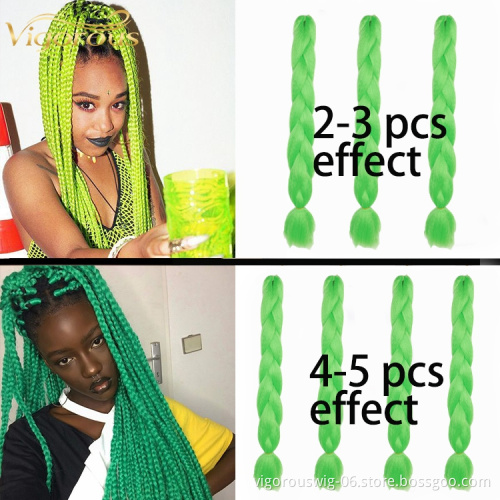 Vigorous wholesale synthetic hair extension high quality ombre braiding hair raw material jumbo braid synthetic braiding hair